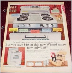 1963 Western Auto Wizard Range ad