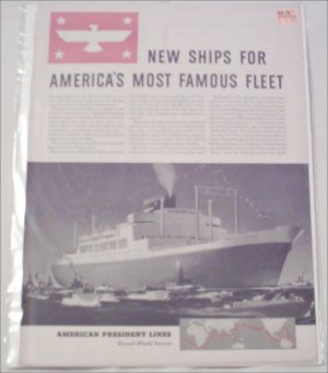 1940 American President Lines ad featuring the President Jackson