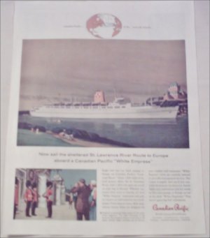 1958 Canadian Pacific White Empress ad