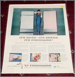 1957 Frigidaire Refrigerator ad