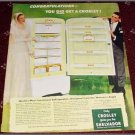 1951 Croseley Shelvador Refrigerator Bride & Groom ad