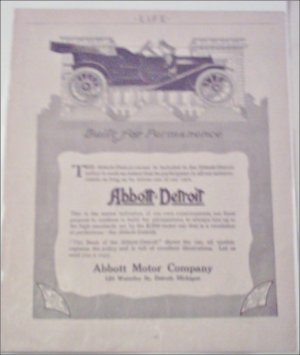 1911 Abbott-Detroit Touring Car ad