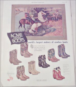 1952 Acme Cowboy Boots ad