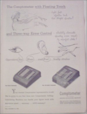 1950 Comptometer Calculating Machines ad