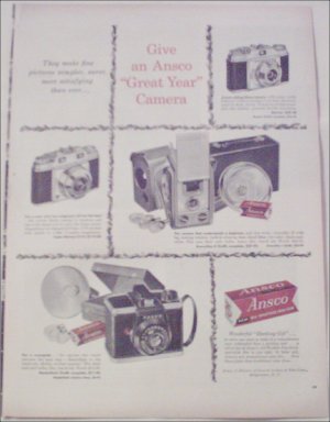 1956 Ansco Cameras Christmas ad