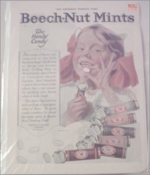 1920 Beech-Nut Mints ad
