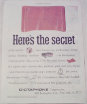 1955 Dictaphone Timemaster Dictation Machine ad