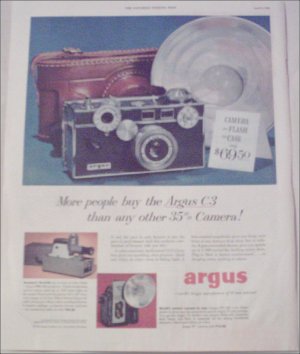1952 Argus C3 35 mm Camera ad