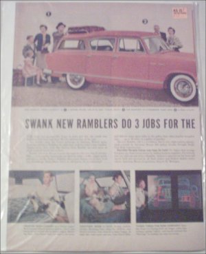 1955 American Motors Rambler 4 dr stationwagon car ad