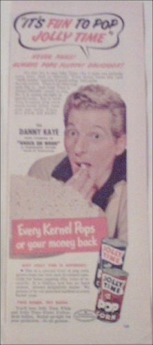 Jolly Time Popcorn ad featuring Danny Kaye