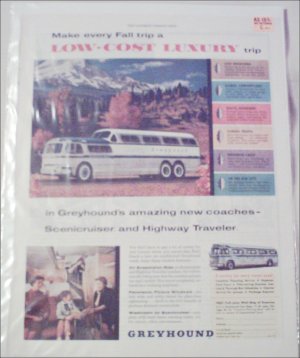 1956 Greyhound Bus Lines ad