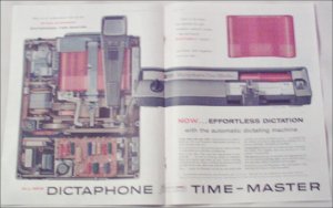 1958 Dictaphone Time-Master Dictation Machine ad