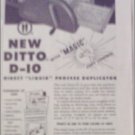 1952 Ditto D-10 Duplicator Machine ad