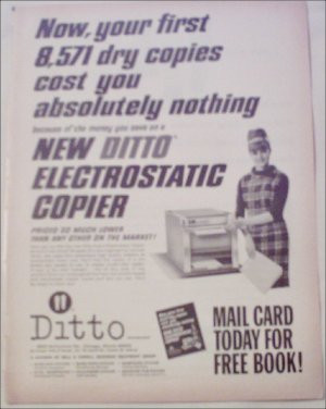 1965 Ditto Electrostatic Copier Machine ad