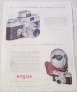 1956 Argus C-4 35 mm Camera ad