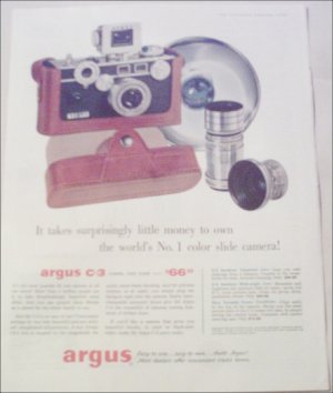 1956 Argus C-3 35 mm Camera ad