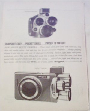 1959 Argus M3 Movie Camera Christmas ad