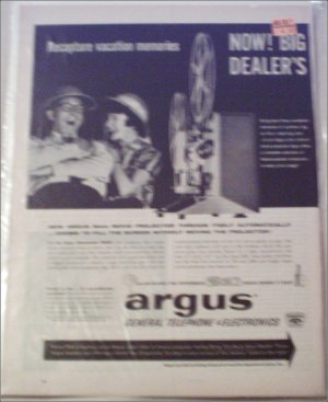 1962 Argus 8 mm Movie Projector & Electromatic Slide Projector ad