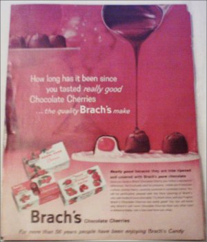 1960 Brachs Chocolate Cherries ad