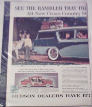 1956 American Motors Rambler Custom 4 dr stationwagon car ad