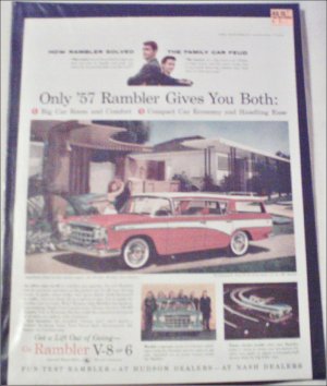 1957 American Motors Rambler CC 4 dr stationwagon car ad