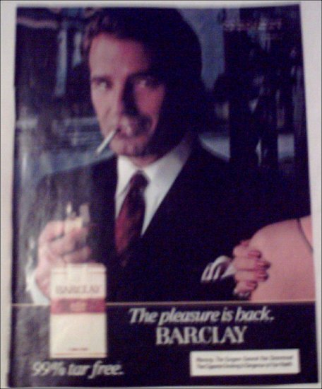 1982 Barclay Cigarette Shoulder ad