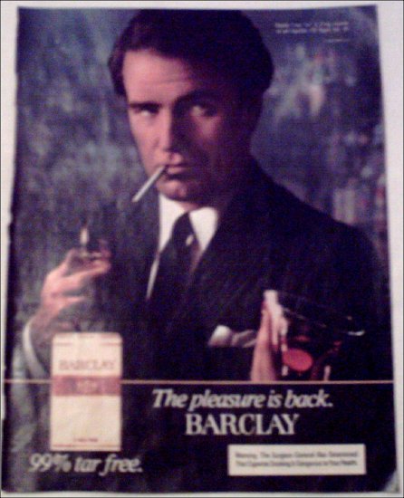 1982 Barclay Cigarette Martini ad