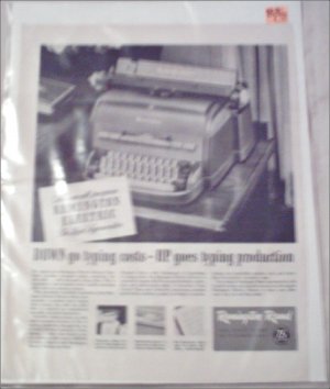 1948 Remington Rand Electric De Luxe Typewriter ad