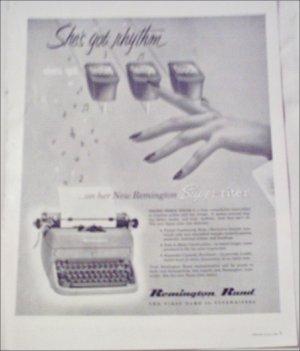 1952 Remington Rand Super-Riter Typewriter ad