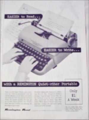 1956 Remington Rand Quiet-Riter Typewriter ad