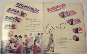 1961 Curtiss Baby Ruth & Butterfinger Candy Bar ad