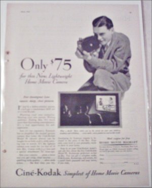 1931 Kodak Cine'Kodak Model M Movie Camera ad