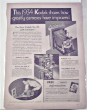 1934 Kodak Six-20 Camera ad
