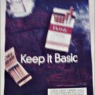 1998 Basic Cigarettes Matchbook ad