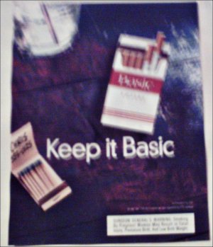 1998 Basic Cigarettes Matchbook ad