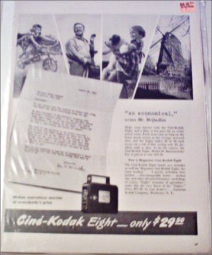 1941 Kodak Cine'-Kodak Eight Movie Camera ad