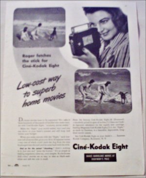 1941 Kodak Cine'-Kodak Eight Movie Camera Beach ad