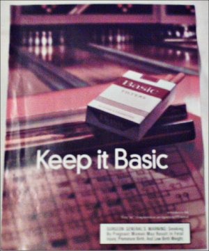 1998 Basic Cigarettes Bowling ad