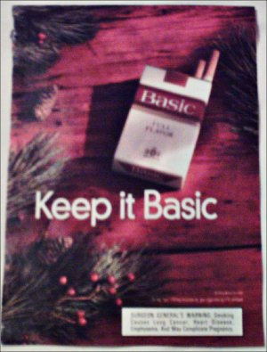 1998 Basic Cigarettes Christmas ad