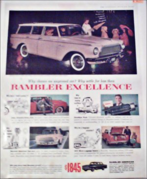 1961 American Motors Rambler American Custom 4 dr stationwagon car ad