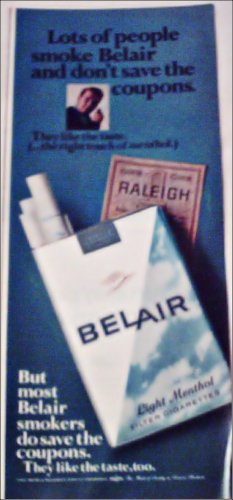 1966 Belair Cigarettes Coupon ad #1