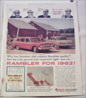 1962 American Motors Rambler Classic 2 dr sedan & 4 dr stationwagon car ad