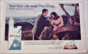 1971 Belair Filter Longs Cigarettes ad