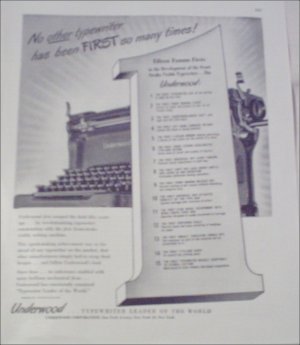 1946 Underwood Typewriter ad