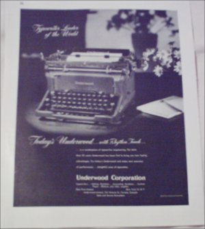 1947 Underwood Typewriter ad