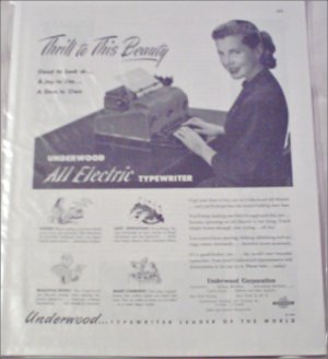 1948 Underwood Electric Typewriter ad