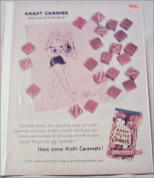 1959 Kraft Caramels ad featuring Daisey from Lil Abner