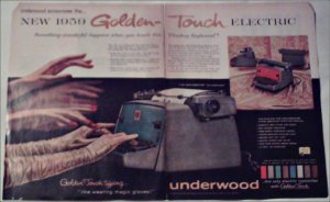 1959 Underwood Golden Touch Electric Typewriter ad