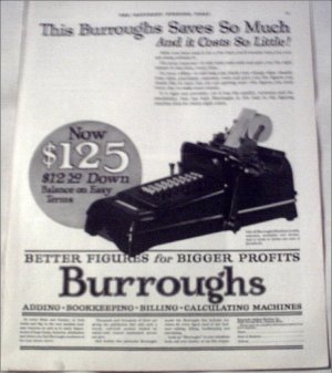 1923 Burroughs Calculating Machine ad