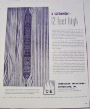 Combustion Engineering Superheater Carburetor ad